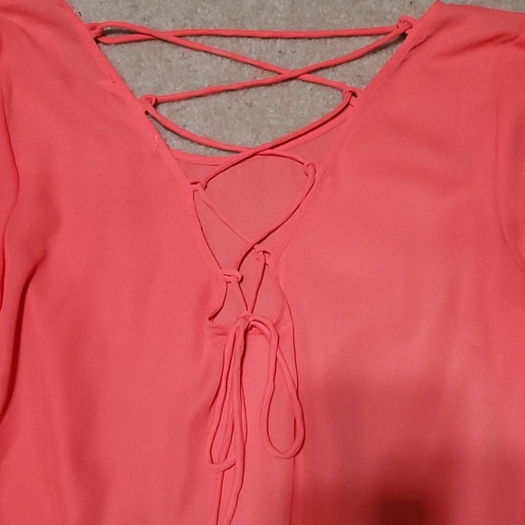 Coral pink blouse - Picture 4 of 5